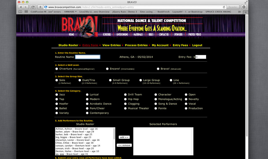 Bravo! entry-form